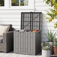 thumbnail image 2 of Outsunny 30 Gallon Resin Deck Box, Lockable Outdoor Storage Box, 2 of 10
