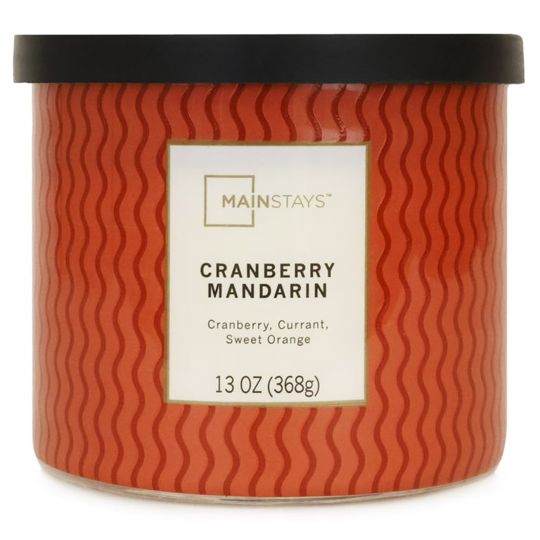 Mainstays 3-Wick Textured Wrap Cranberry Mandarin Candle, 13-Ounce
