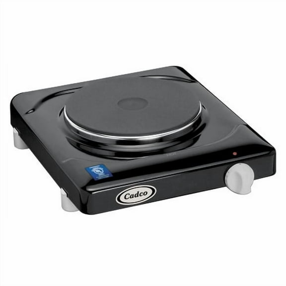 Cadco - KR-1 - Black Portable 120V Single Cast Iron Range