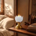 thumbnail image 5 of Electronic Candle Lotus Flower Ambient Night Light, Mini Safe Flickering LED Home Decor, Battery Operated Plastic Lantern, 5 of 7