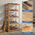 thumbnail image 6 of Magshion Modern 55" 4-Tier Transparent Display Cabinet with Acrylic Flip Door, Floor Standing Showcase Bookshelf, Curio Cabinet Collection Display Case for Living Room Bedroom Home Office, Natural, 6 of 8