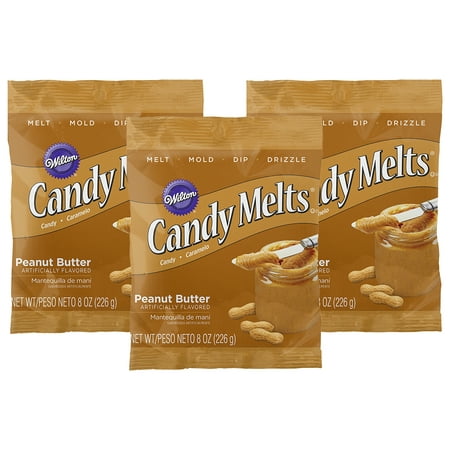 (2 Pack) Wilton Peanut Butter Flavor Candy Melts Candy, 8 (Best Butter Icing For Cake Decorating)