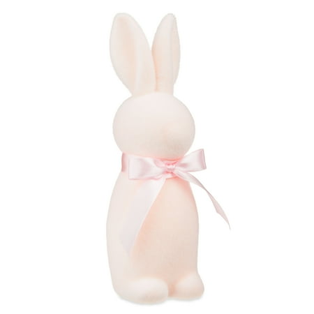 Easter Flocked Bunny Decor, Pink, 9 Inch, by Way To Celebrate
