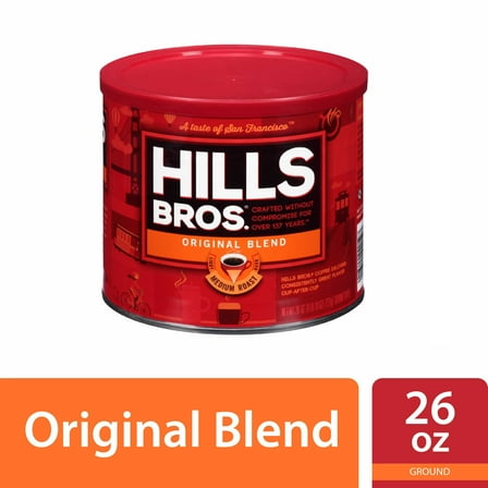 Hills Bros. Original Blend Ground Coffee, Medium Roast, 26 oz Can