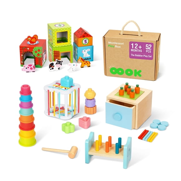 Kit de aprendizaje 7 en 1 Montessori Toys OOOK para niños de 1 año