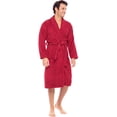 thumbnail image 4 of Notus Shawl Collar Bathrobe for Men Soft Spa Nightgowns 100% Cotton Terry robes for Women - Towel Bathrobe Unisex Terry Cloth Bathrobe, Soft Shower Spa Robe Maroon L, 4 of 7