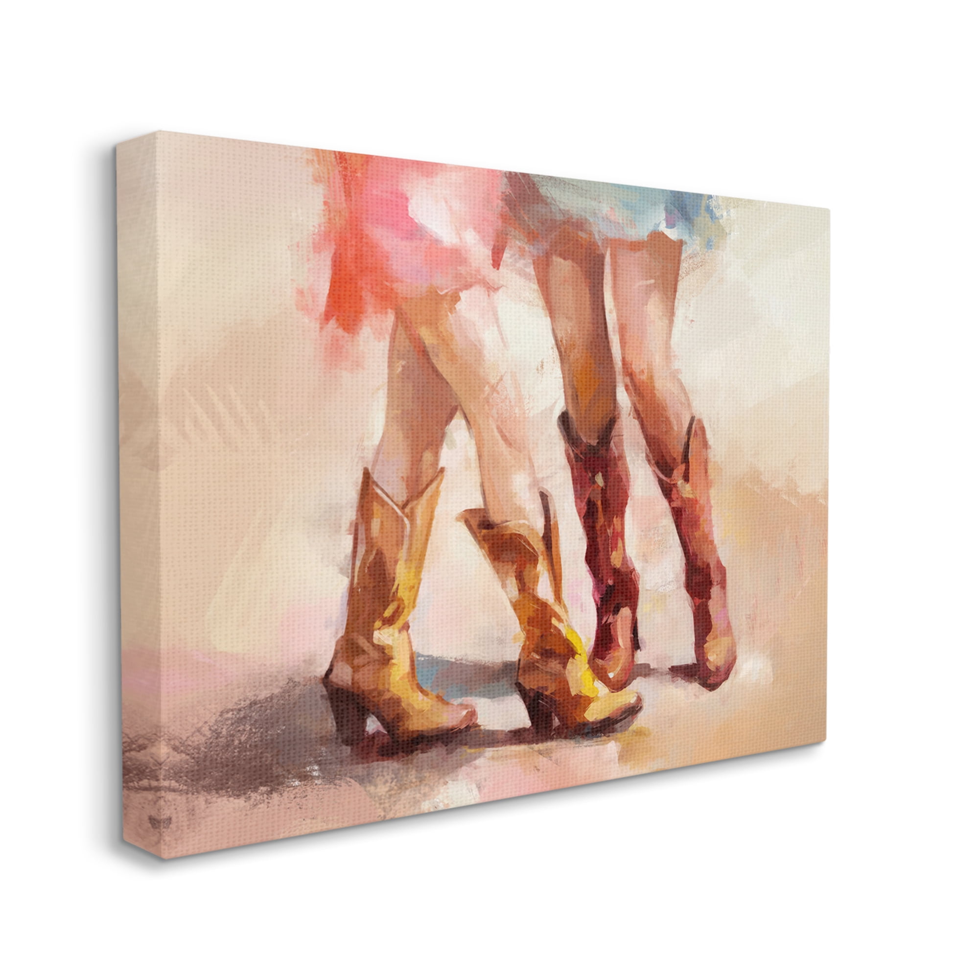Stupell Industries Southwestern Cowgirls Dancing Abstract Painting Gallery Wrapped Canvas Art Print Wall Art, 40 x 30