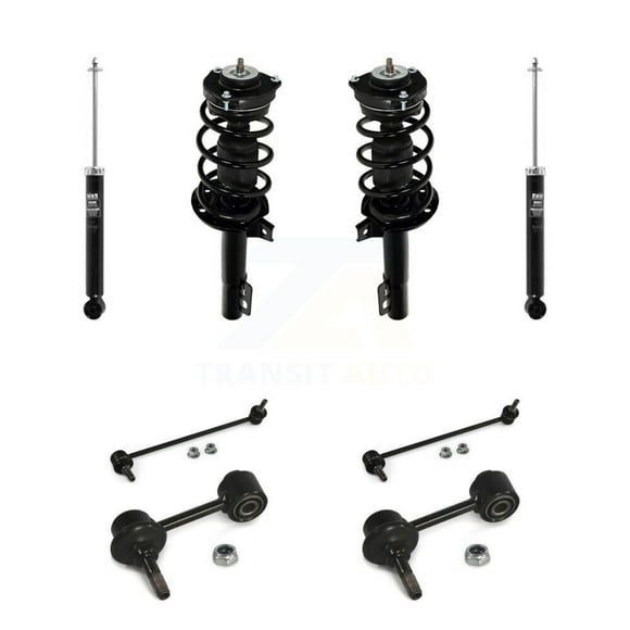 Transit Auto Front Rear Complete Suspension Strut Shock & TQ sway Bar Link Kit for Car 2015 Volkswagen Jetta S Base with Sedan with 50mm Outside Housing Diameter Left Right Side KSS-108361