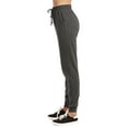 thumbnail image 2 of Sofra Women's Jersey Cotton Jogger Pants with Side Pockets for Yoga Running Workout Heather Charcoal, 2 of 7