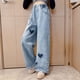 thumbnail image 1 of Pantalones de pierna ancha de mezclilla deshilachados Love para niñas, pantalones de primavera sueltos medianos y grandes para niños, 1 of 6