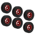 thumbnail image 3 of Pneus de Voiture RC, Forte Résistance à l'Abrasion d'Amortissement Stable Pneus de Voiture de Conduite RC et Roues pour WPL C14 C24 C34 C44 Rouge, 3 of 8