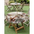 thumbnail image 5 of Outdoor Tablecloth with Umbrella Hole Zipper Brown Palm Trees Round Tablecloth 54" Waterproof Outside Table Cloth Tropical Summer Botanical Seaside Patio Table Cover Tablecloths for Picnic Party, 5 of 8