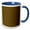 Blue/White, variant on 3drose, Earthy Brown - Mud Muddy Dark Brown Hue - Simple Plain Solid Color, 11oz Magic Transforming Mug