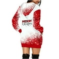 thumbnail image 3 of Lilgiuy Christmas Long Hoodie Sweatshirt Dress for Women Xmas Tree Trendy Pockets Novelty Pullover Hooded Sweatshirt Dress Gifts for Your Girlfriend Daughter Mom, 3 of 4