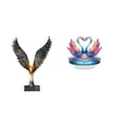 thumbnail image 1 of Escultura De Cisne De Alas Extendidas De Resina Acrílica, Adorno Decorativo De Feng Shui Para Mesa, Estantería, Oficina, San Valentín., 1 of 8