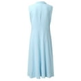 thumbnail image 5 of High Neck Dress for Women Bump Friendly Dress Women Fashion Summer A Line Dress Casual Sleeveless Lapel Mid Length Dress Loose Button Sundress Swing Party Dress Semi Formal Evening Dress for Women, 5 of 5