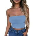 thumbnail image 2 of Horkkom Strapless Tops for Women Summer Backless Tube Tops Solid Color Stretchy Bandeau Going Out Tops L, Gifts for Women, 2 of 5