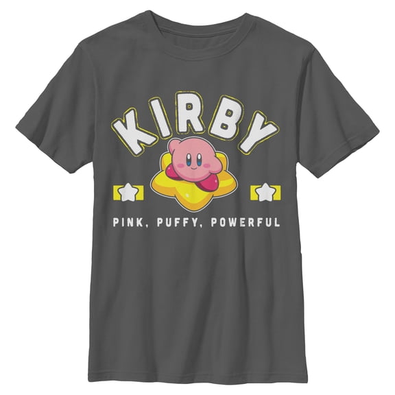 Boys Nintendo Pink Puffy Powerful Kirby T Shirt