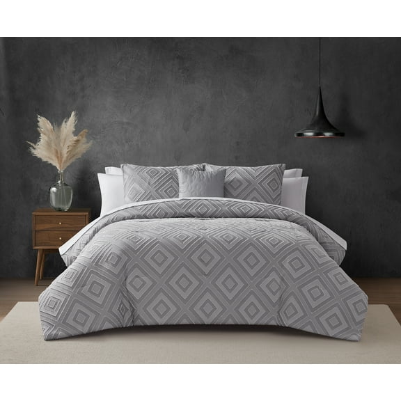 Bco Home Allister 10 Piece Bed In A Bag Queen, Grey, Unisex, Adult