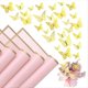 thumbnail image 2 of 20 Hojas de Papel de Regalo de Flores con Borde Dorado y 48 Pegatinas de Mariposa Doradas 3D, Ramo de Floristería, Manualidades DIY, 2 of 5