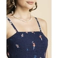 thumbnail image 6 of Moomaya Womens Printed Smocked Viscose Dress, Knee Length, Spaghetti Strap Midi Dress, 6 of 9