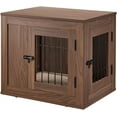 thumbnail image 2 of Unipaws Furniture Style Dog Crate for Small Dogs, Cats, Min Pigs, Rabbit, Indoor Aesthetic Puppy Kennel, Modern Decorative Wood Wire Pet House Dog Cage, Walnut, 2 of 7