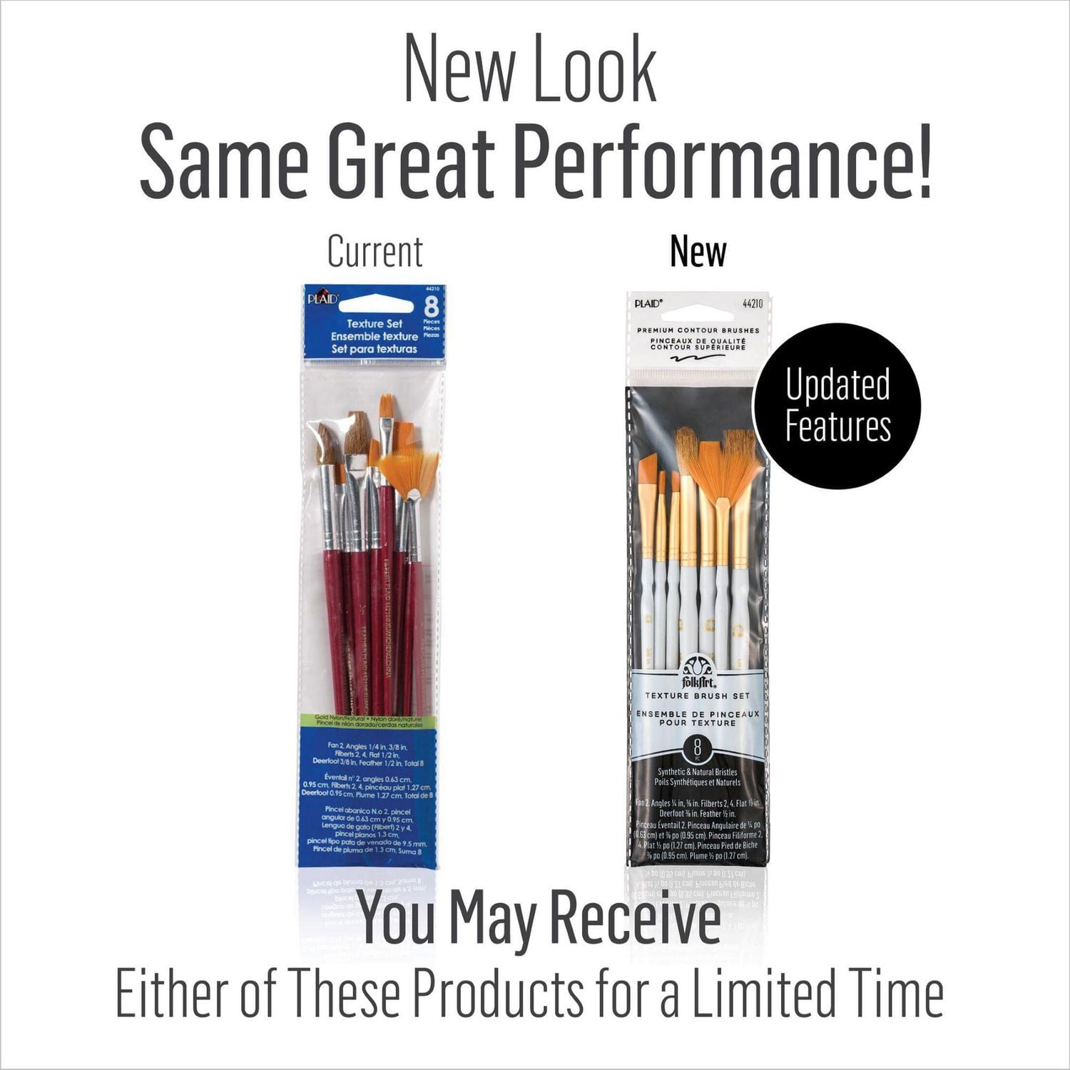 FolkArt 8 Piece Texture Paint Brush Set