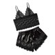 thumbnail image 5 of Conjunto de Pijamas de Lencería de Encaje para r Ropa de Dormir Camisón Lencería Lencería Ropa de Dormir Camiseta Pantalones Cor Negro XXXL Yinane Braguitas de encaje para mujer, 5 of 8