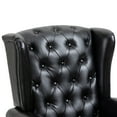 thumbnail image 6 of MOJAY Mid-Century Wood Solid Print Nailhead Trim Accent Chair, Black, 6 of 11