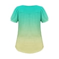 thumbnail image 6 of Scyoekwg Womens Tunic Tops Crew Neck Pleated Tunic Tops Comfy Loose Shirts Summer Trendy Gradient Color Casual Blouses (Z02_Green,XXL), 6 of 7