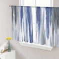 thumbnail image 4 of Sheer Curtains 54 Inches Long 2 Panels, Watercolor Blue Grey Oil Painting Art Rod Pocket Curtain Voile Draperies, Modern Abstract Light Filtering Window Treatment for Living Room Kitchen Bedroom, 4 of 8