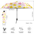 thumbnail image 3 of FORMRS Travel Umbrella Folding Auto Open Close Windproof Rain UV Protection, White Stars Pattern, 3 of 8