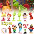 thumbnail image 2 of Nuevo 12 unids/set película cómo los Grinchs robaron la Navidad Mini figura de acción juguete para niños, 2 of 4