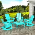 thumbnail image 6 of Costaelm Palms Outdoor 32" Conversation Table, Turquoise, 6 of 6