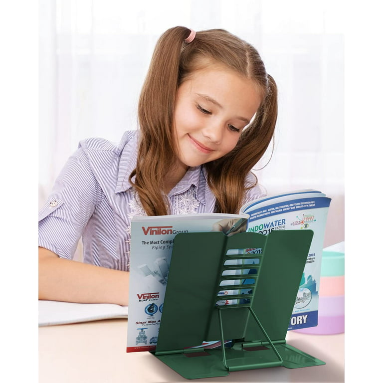 Metal Book Stand Book Holder Book Stand for Reading Adjustable Book Holder  for Reading (Full Green)