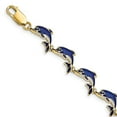 thumbnail image 5 of 14k Yellow Gold Enameled Dolphin Bracelet, 5 of 7