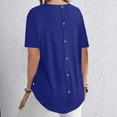 thumbnail image 4 of XuJwPNcy Womens Plus Size Tops Short Sleeve Crewneck Loose Fit Basic Oversized T Shirts Summer Spring Outfits S-5XL, 4 of 7