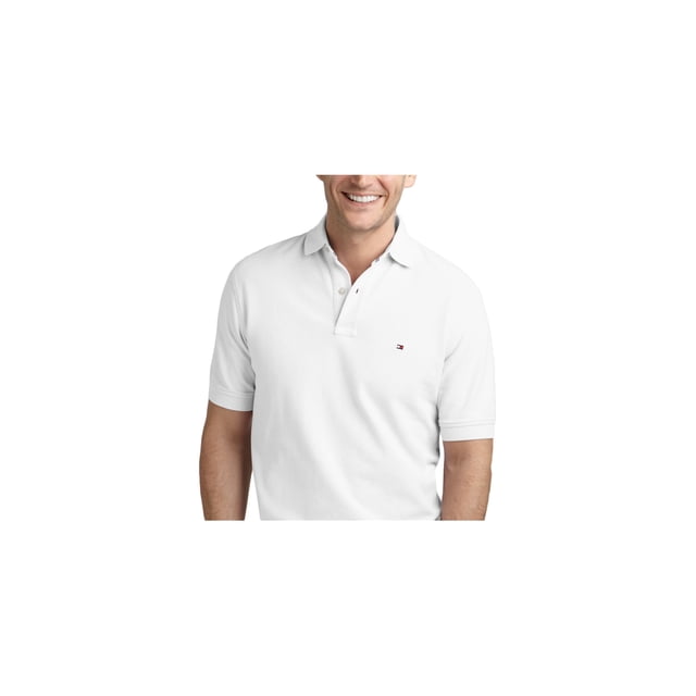 Tommy Hilfiger Polo de rugby de ajuste clásico para hombre, blanco, XXX-Large