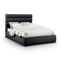 Meridian Furniture Adam Black Chenille Fabric Queen Bed