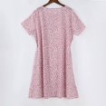 thumbnail image 5 of longantii Midi Dresses for Women Casual Crew Neck Flowy Swing Dress Casual A Line Short Sleeve Summer Beach Dresses Loose Elegent Tea Party Dress Pink M, 5 of 5