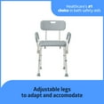 thumbnail image 2 of Medline Bath Chair and Shower Chair with Back and Armrests for Elderly, 13.5-In Seat, 350 lb Weight Capacity, Gray, 2 of 6