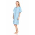 thumbnail image 2 of Dream8teen Women's Snaps Front Closure House Dress Short Sleeve Woven Housecoat Duster Lounger Robe 2012 Blue Striped 3X-Large, 2 of 5