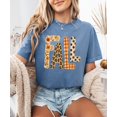 thumbnail image 3 of Fall Shirt for Women Leopard Floral Gingham Polka Dot Graphic Tee, Blue Jean Shirt, 2XL, 3 of 8