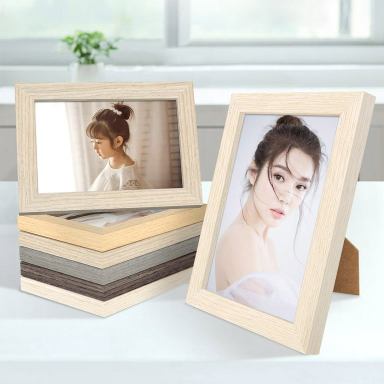 OAVQHLG3B 6x8 Picture Frame Modern Natural Wood Picture Frame Wall Decor  for 6x8 inch Photo,Wooden Picture Photo Frames for Tabletop & Wall