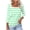Green, variant on Staron Women's 3/4 Sleeve Striped Casual Loose Tunic Top Curved Hem Print Tshirt Blouse, Gray S