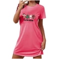 thumbnail image 2 of Pyjamas de Noël pour Femmes, Shorts pour Femmes, Chemise de Nuit Courte Grande Taille avec Col Rond Imprimé et Manches Courtes pour la Poitrine, Chemises à Manches Courtes pour Femmes, Chemise de Noël pour Femmes, 2 of 2