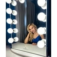 thumbnail image 2 of Impressions Hollywood Glow Lite XL Vanity Mirror with 12 Clear LED Bulbs with Dimmer Switch (Pro Black), 2 of 5