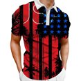 thumbnail image 2 of TOWED22 Polo Shirts for Men Mens Casual American Flag Lapel Short Sleeve Shirt(Red,L), 2 of 4
