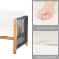 thumbnail image 2 of Gymax Ensemble de 4 Meubles de Patio Extérieur en Bois avec Coussins Blanc Rouge Housses de Coussin Ensembles, 2 of 7