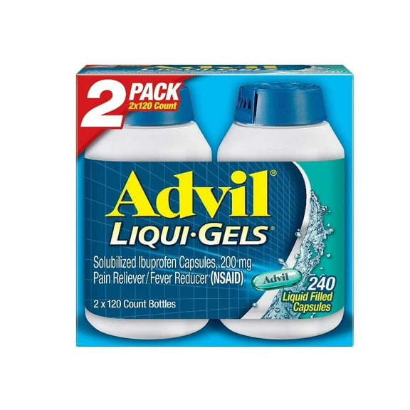 Advil Liqui-Gels Ibuprofen 200 mg. Pain Reliever/Fever Reducer, 240 Capsules